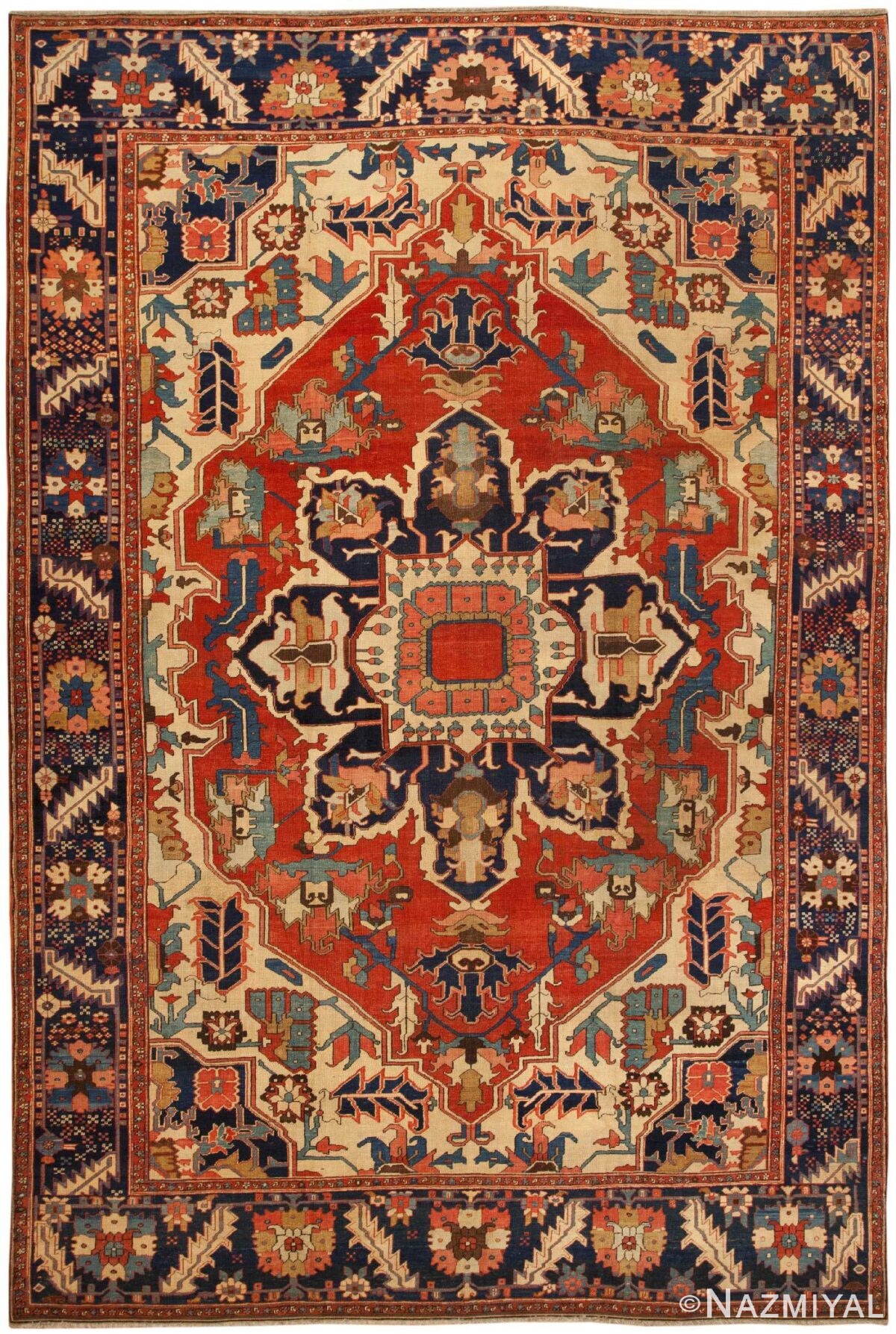 Antique Persian Serapi Rug 46367 Detail/Large View