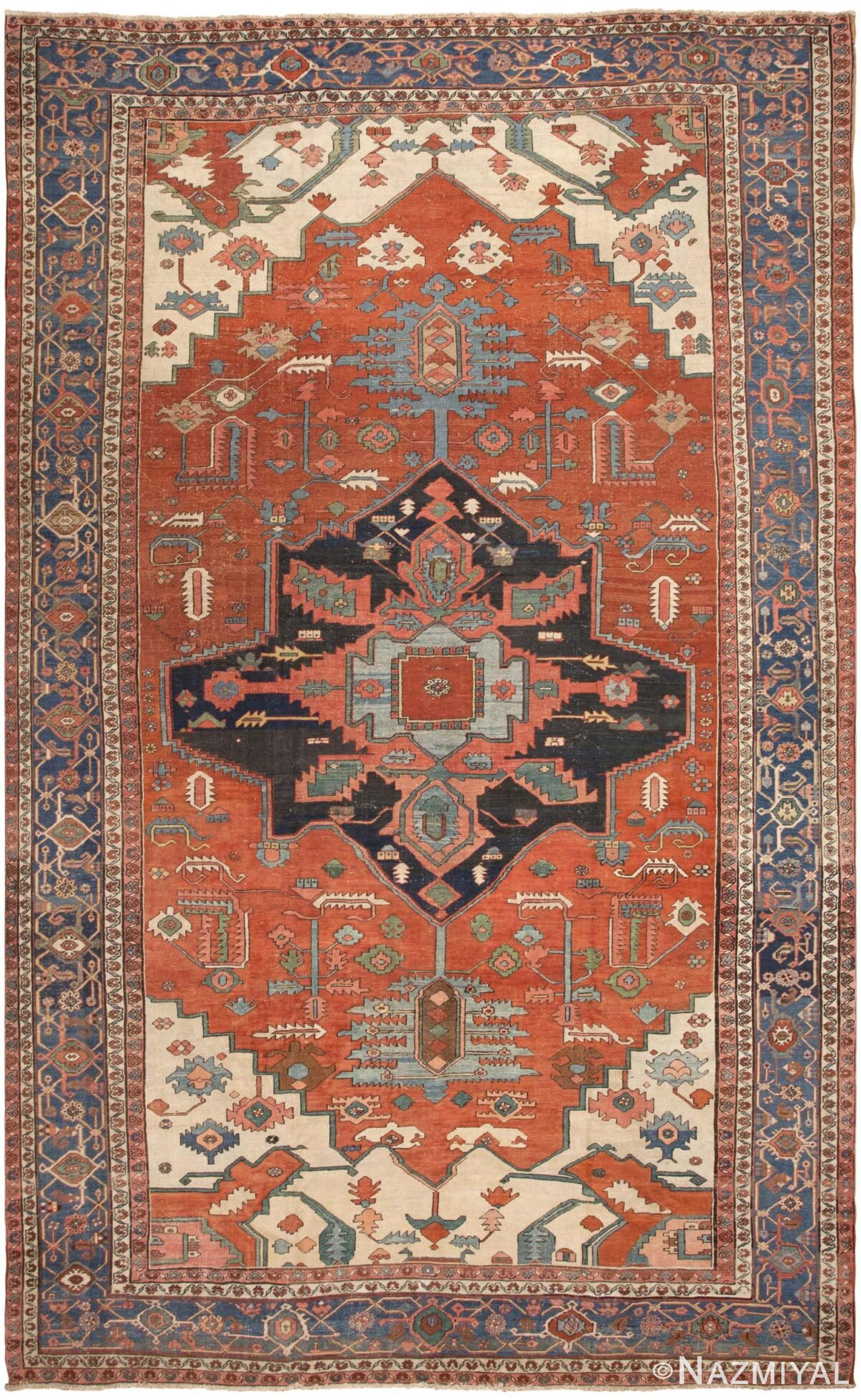 Antique Persian Serapi Rug 46382 Detail/Large View