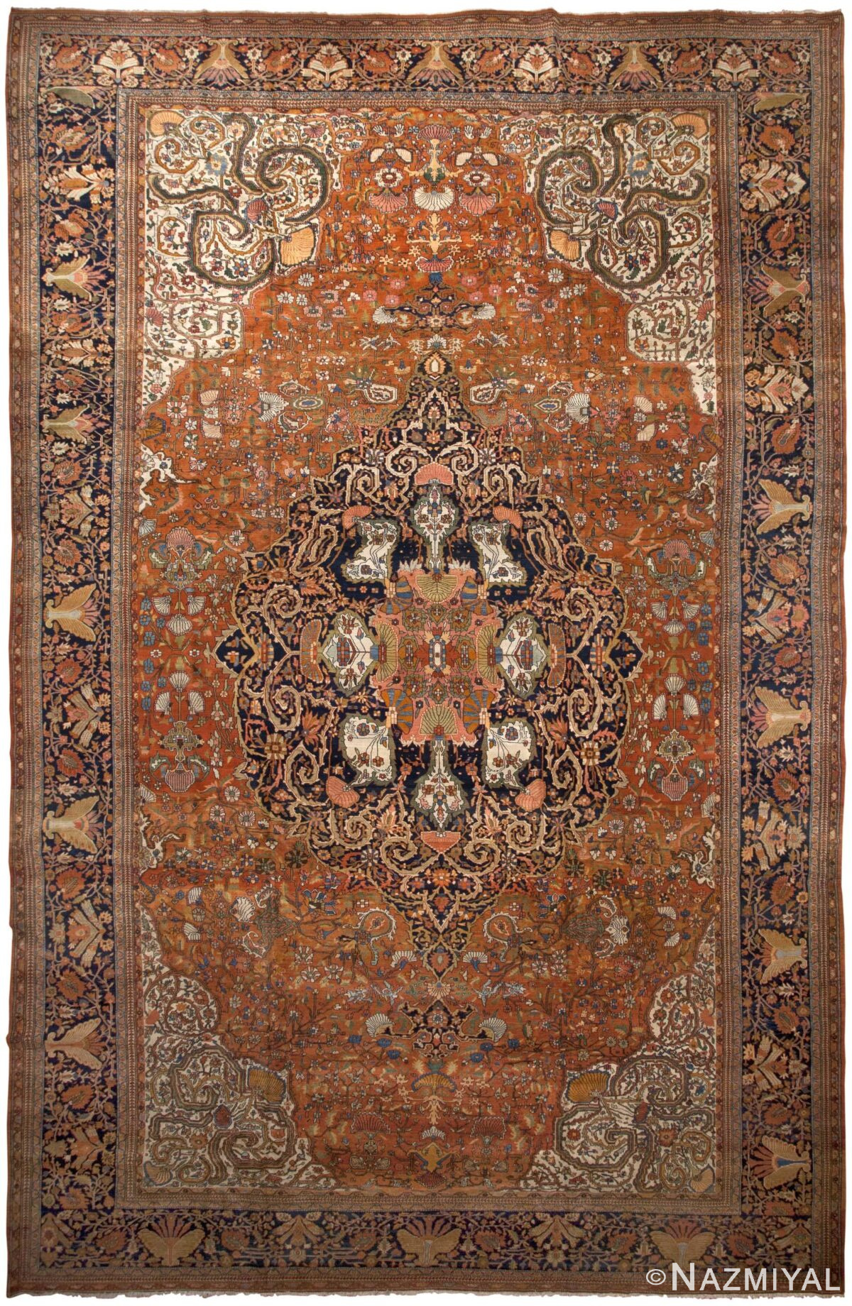 Antique Persian Farahan Sarouk Rug 46388 by Nazmiyal Antique Rugs