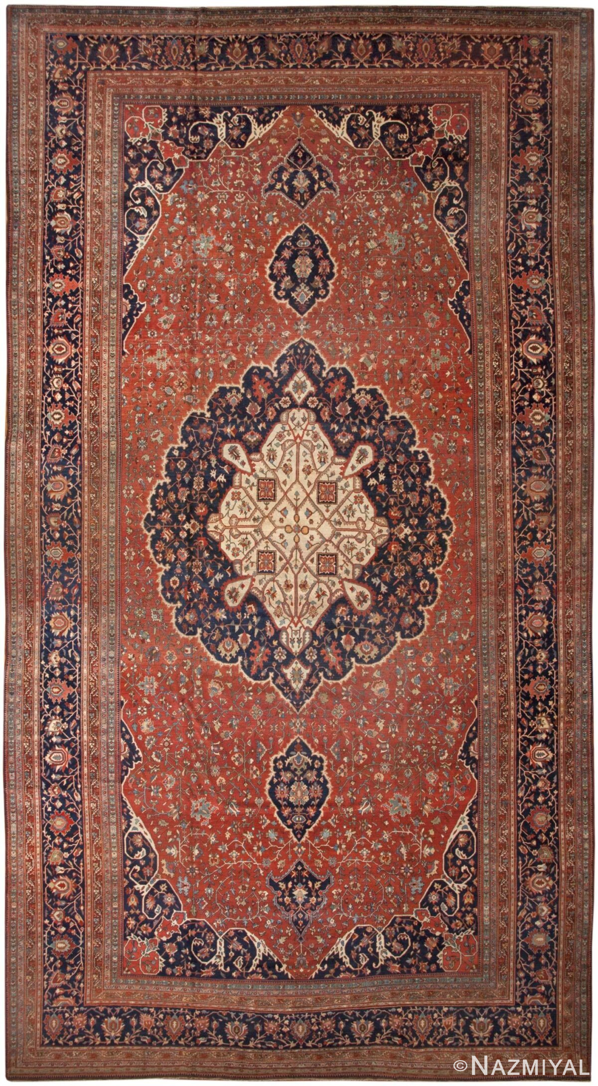 Antique Persian Farahan Sarouk Rug 46397 Detail/Large View