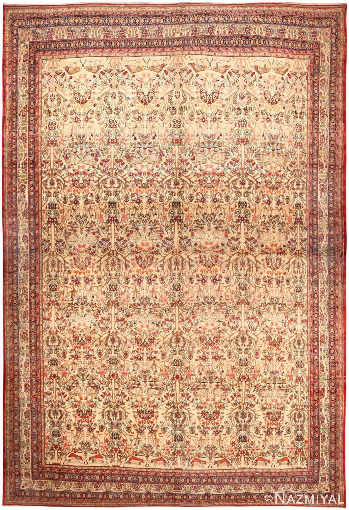 Oversized Antique Persian Kerman Lavar Rug 46402 Nazmiyal Antique Rugs