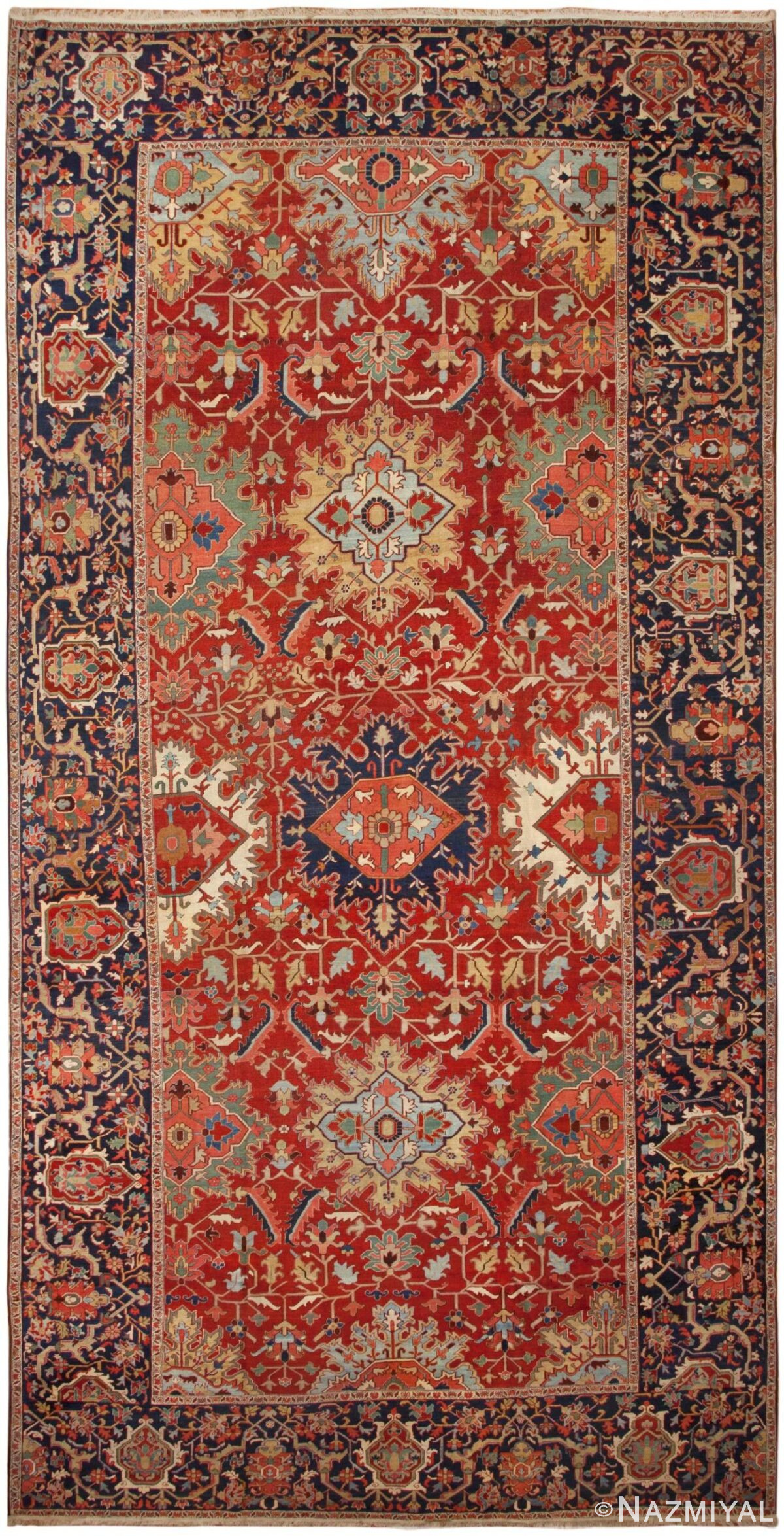 Antique Persian Heriz Rug 46408 Detail/Large View