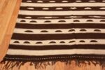 Corner Brown and cream flat woven vintage Moroccan Kilim rug 46479 by Nazmiyal