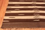 Corner Vintage mid century brown Moroccan Kilim rug 46477 by Nazmiyal
