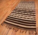 Full Brown and cream flat woven vintage Moroccan Kilim rug 46479 by Nazmiyal