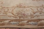 Large oversized ivory French Aubusson antique rug 46451 bunch of roses Nazmiyal