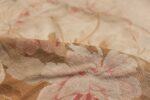 Large oversized ivory French Aubusson antique rug 46451 floral pile Nazmiyal