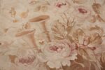 Large oversized ivory French Aubusson antique rug 46451 horns Nazmiyal