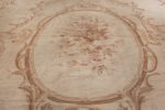 Large oversized ivory French Aubusson antique rug 46451 medallion Nazmiyal