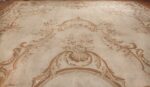 Large oversized ivory French Aubusson antique rug 46451 whole Namziyal