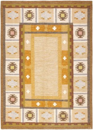 Vintage Swedish Kilim 46534 Nazmiyal Antique Rugs