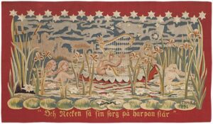 Antique Swedish Tapestry 46538 Thora Kulle
