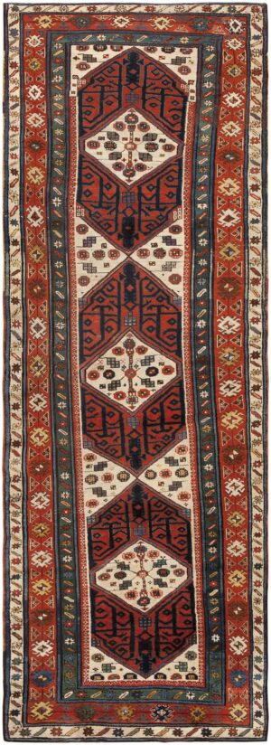 Antique Caucasian Runner Rug 46425 Nazmiyal