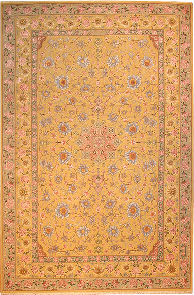 Interior Design by Science 11079 Antique Tabriz Persian Carpets 394x599 YELLOW like sunshine, conveys a joyous, happy mood.