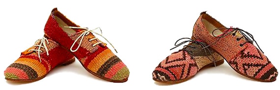 Oxford Shoes Made From Moroccan Kilim Rugs Oxford Shoes Made From Moroccan Kilim Rugs - Nazmiyal