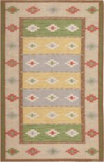 Mid Century Vintage Swedish Kilim Area Rug #46700 by Nazmiyal Antique Rugs