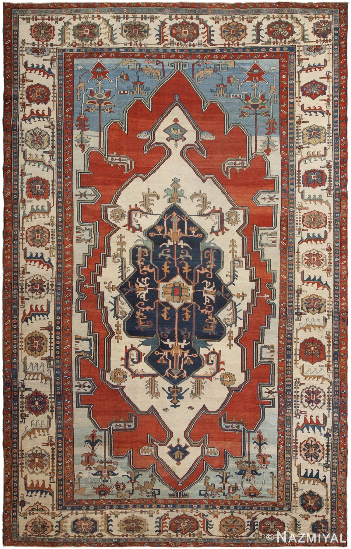 Antique Persian Serapi Rug 46198 Detail/Large View