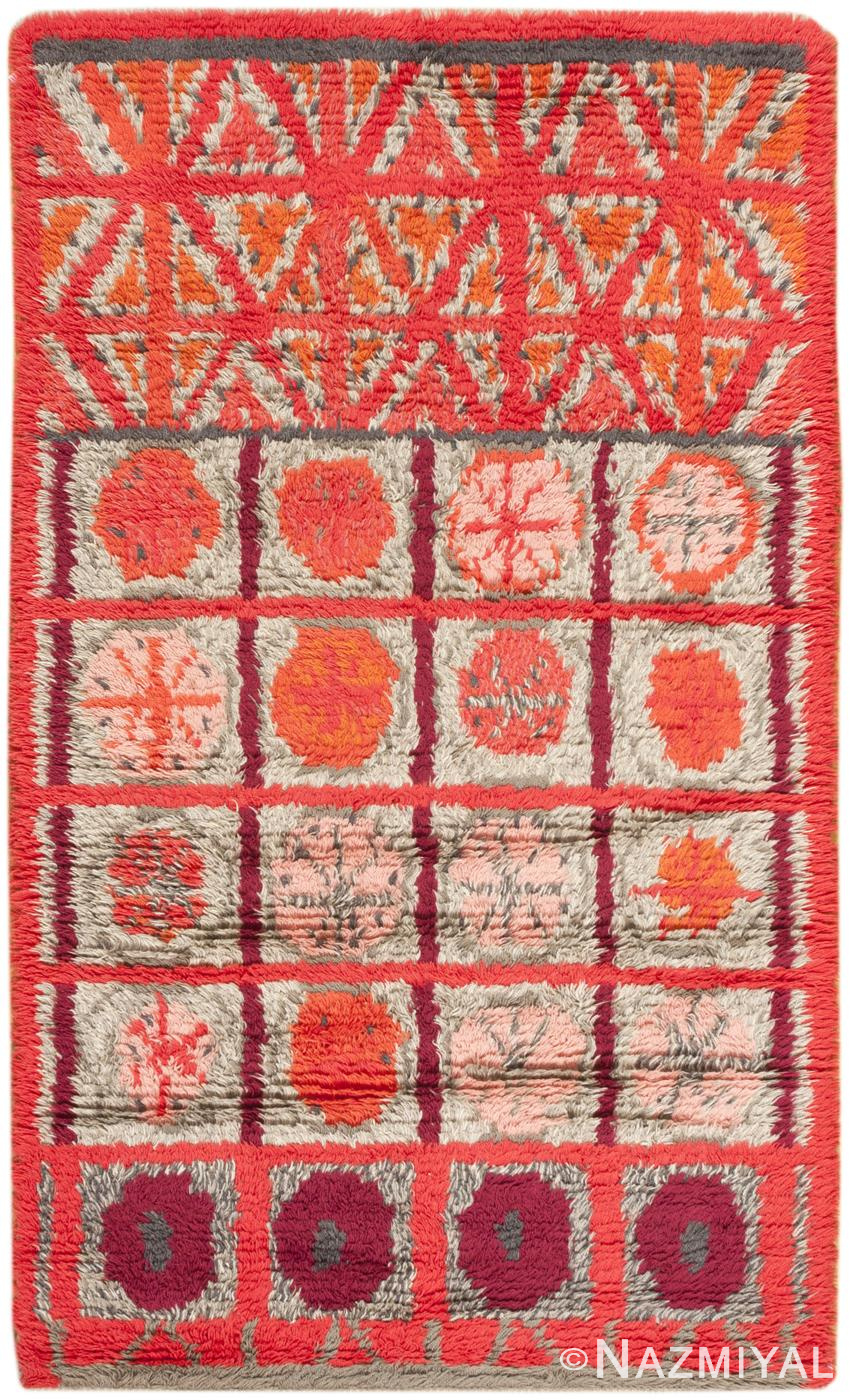 Vintage Swedish Rya Rug 46672 Nazmiyal Antique Rugs