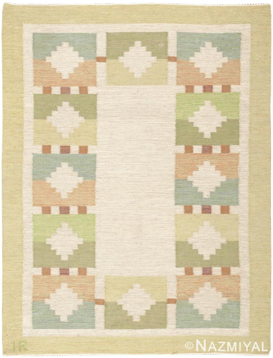 Vintage Swedish Kilim 46677 Nazmiyal Antique Rugs