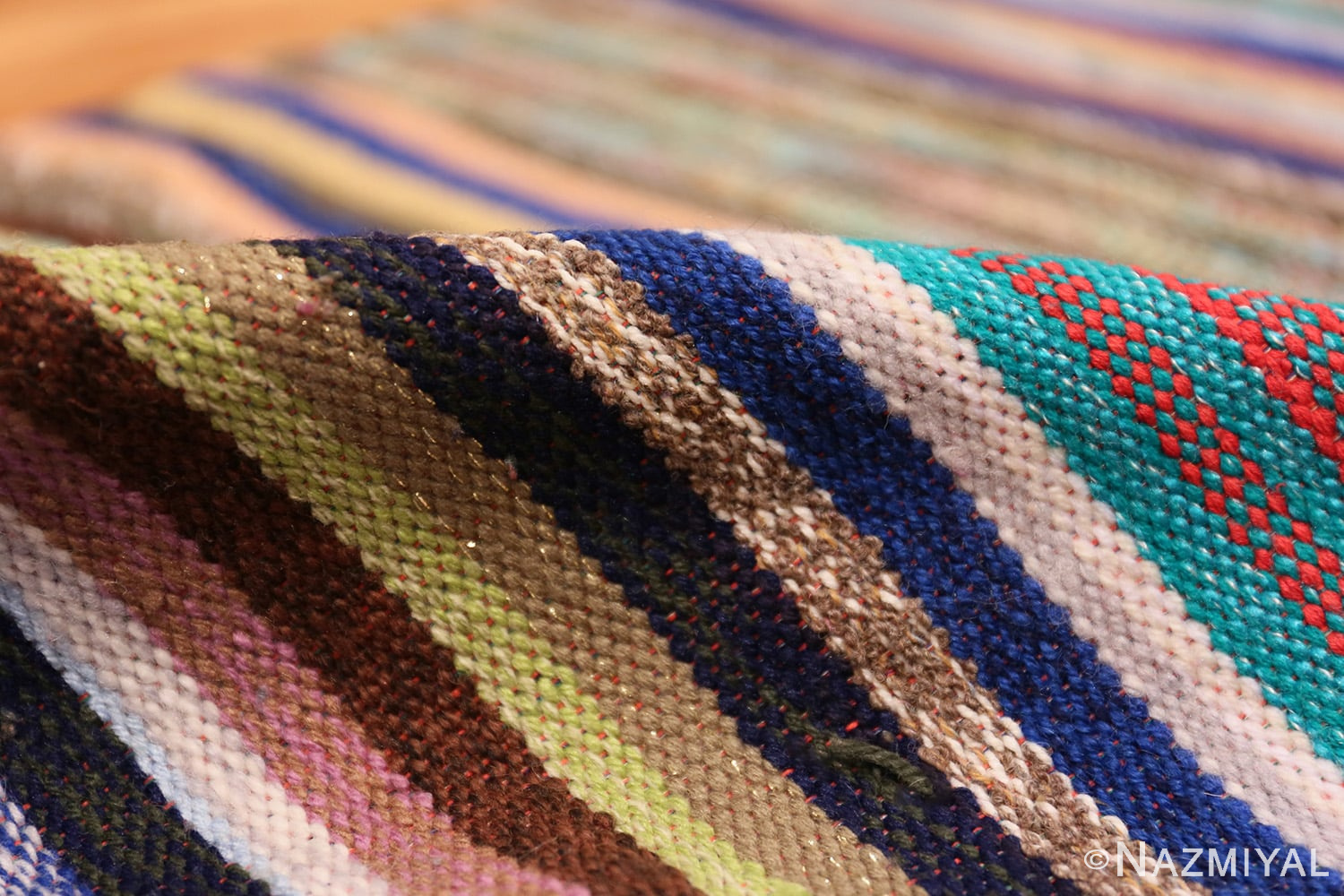 Vintage Scandinavian Swedish Rag Rug 46665