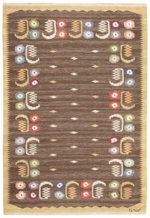 Vintage Swedish Kilim 46726 Nazmiyal Antique Rugs