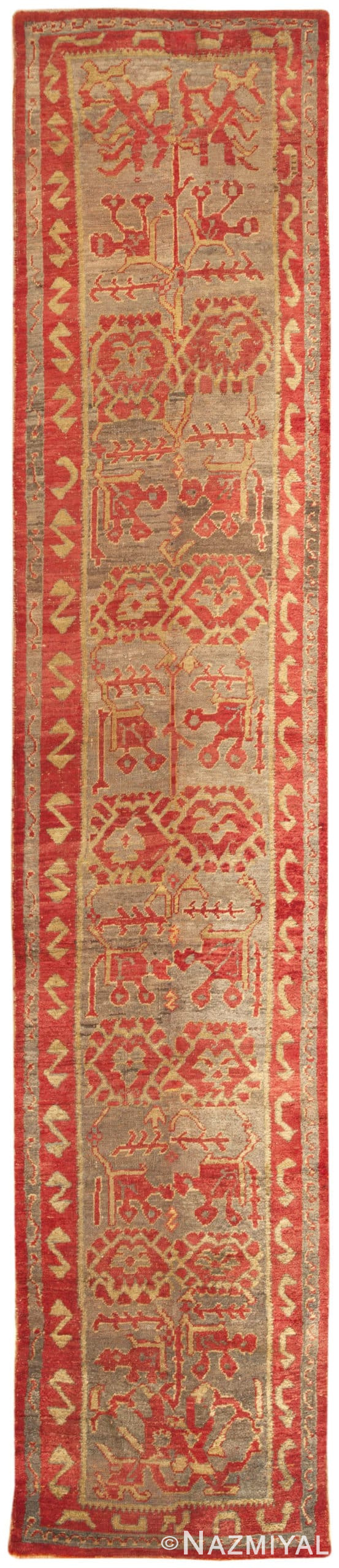 Antique Turkish Oushak Runner Rug #46711 by Nazmiyal Antique Rugs