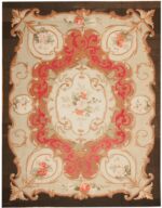 Antique Aubusson French Carpet 43641 Antique Aubusson French Carpet 43641 Nazmiyal