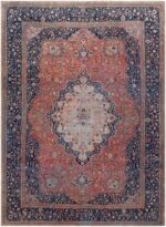 Antique Persian Mohtashem Kashan Rug 46248 Nazmiyal