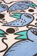 Detail Vintage Swedish tapestry rug 46828 by Nazmiyal