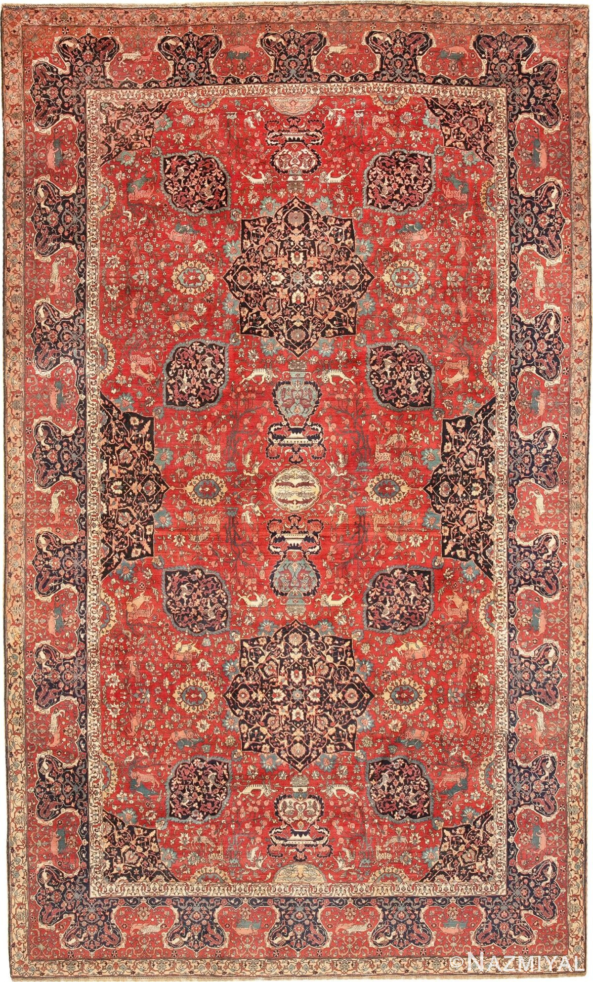 Antique Indian Agra Carpet 46805 Nazmiyal Antique Rugs