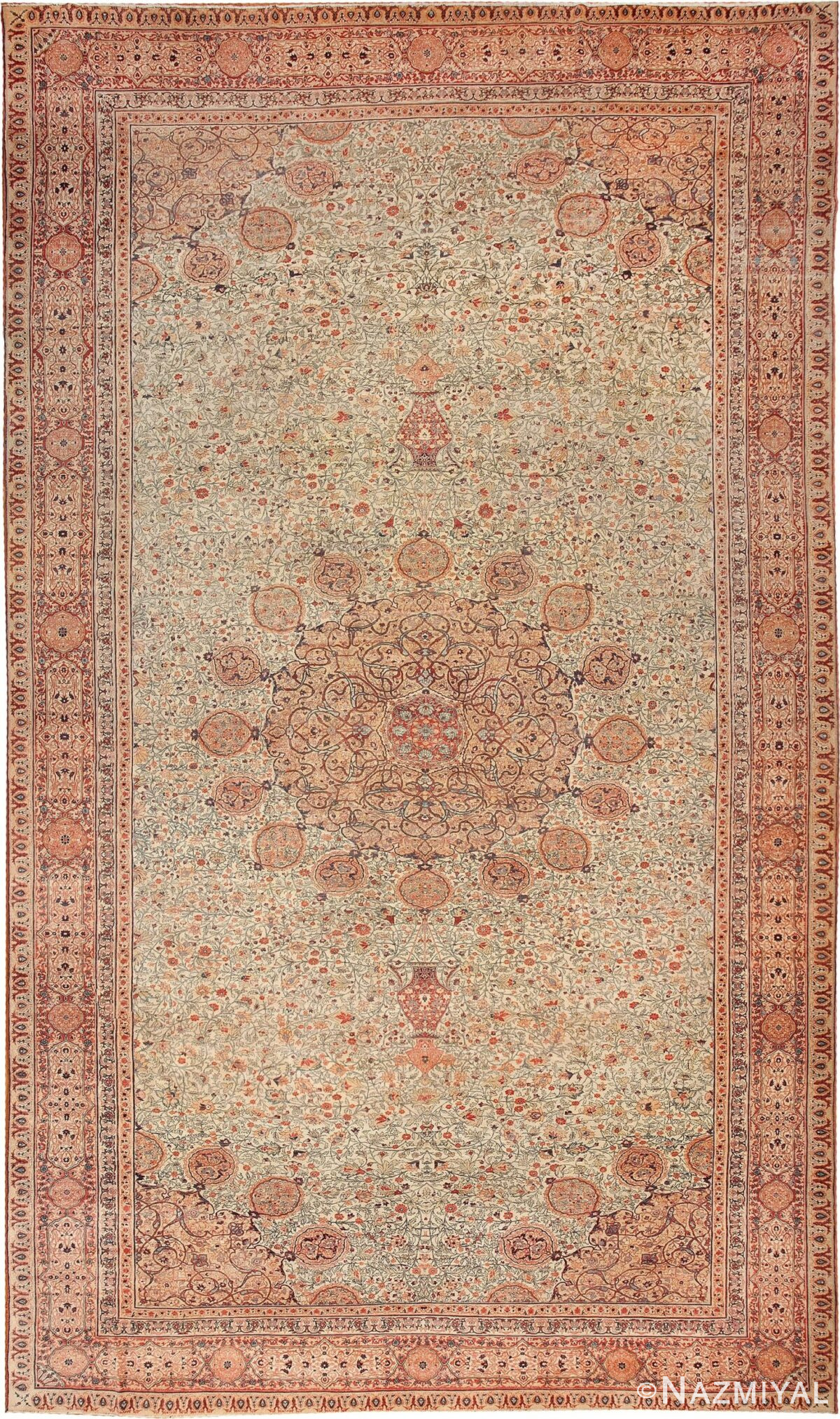 Antique Persian Haji Jalili Tabriz Rug 46806 Nazmiyal