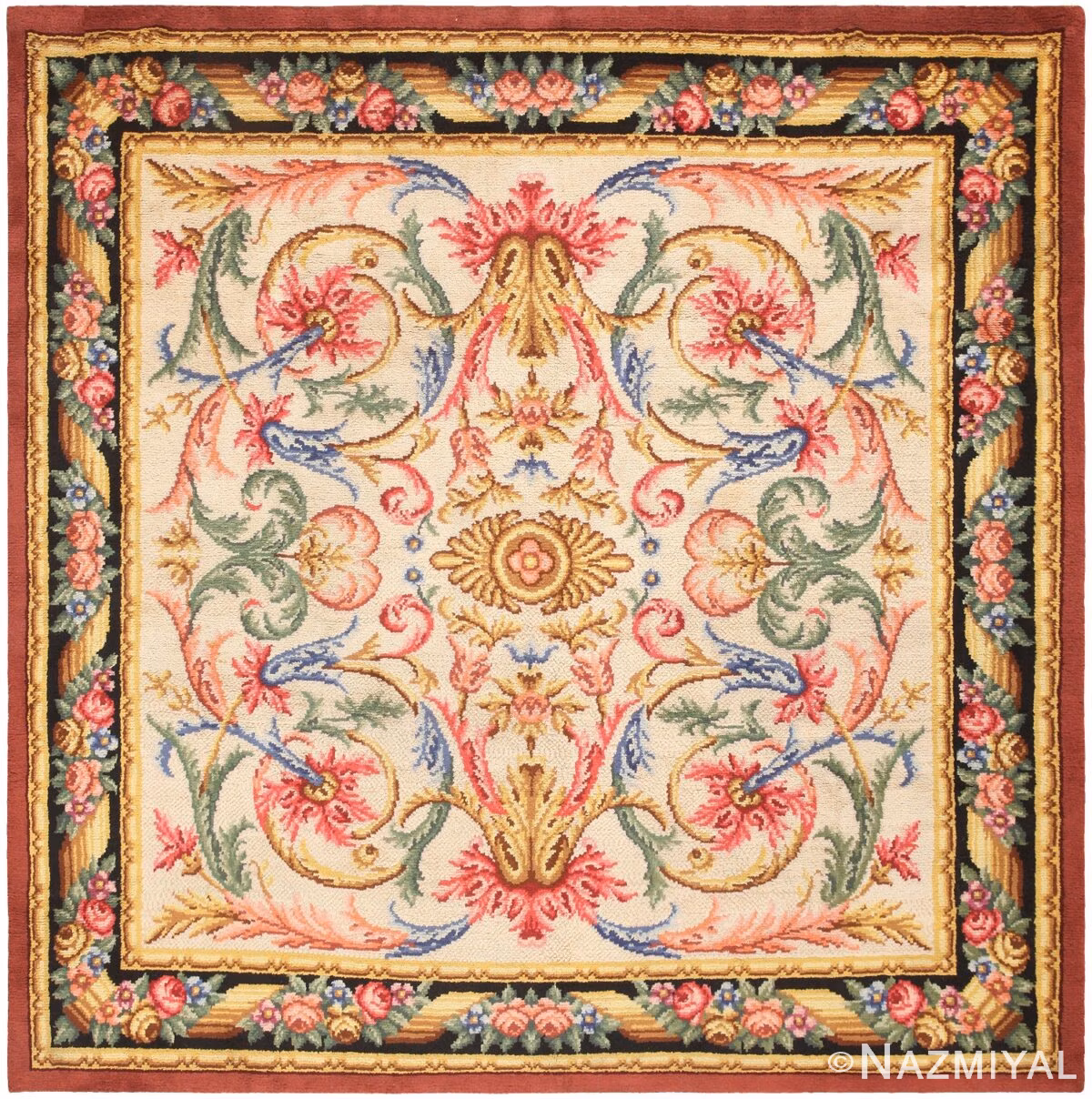 Antique Spanish Savonnerie Rug 46823 Nazmiyal