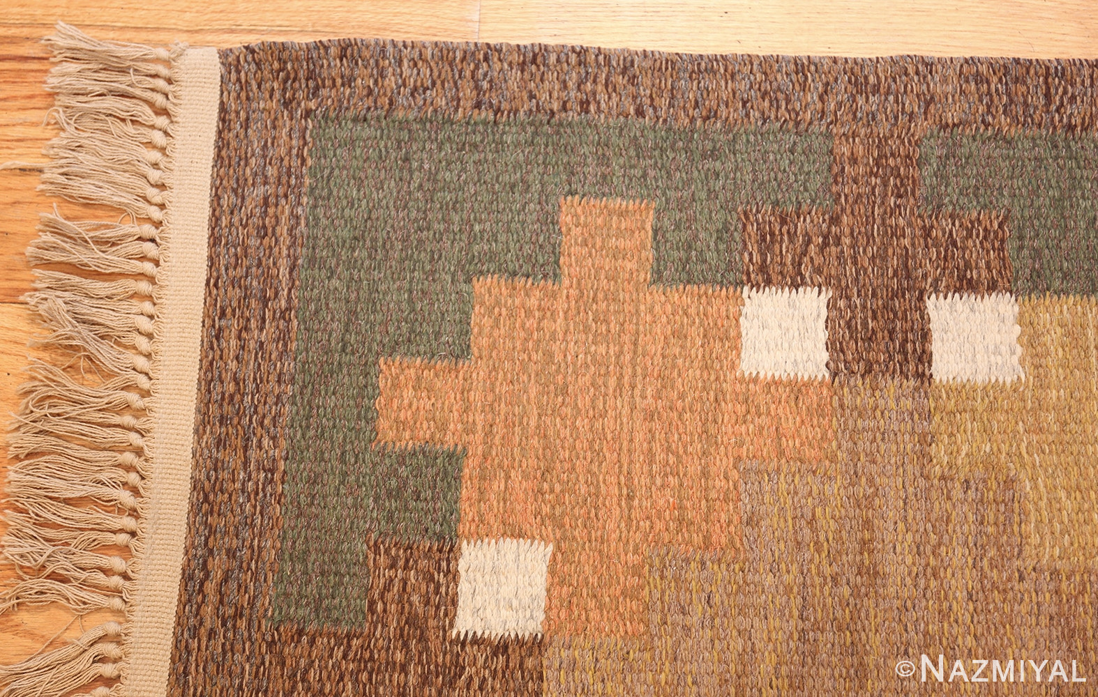 vintage swedish rug signed Ulla Parkdal 46866 corner Nazmiyal