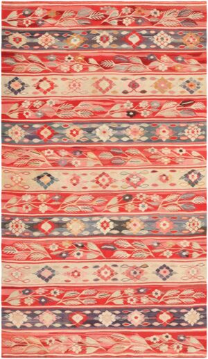Antique Romanian Bessarabian Kilim 46904 Nazmiyal