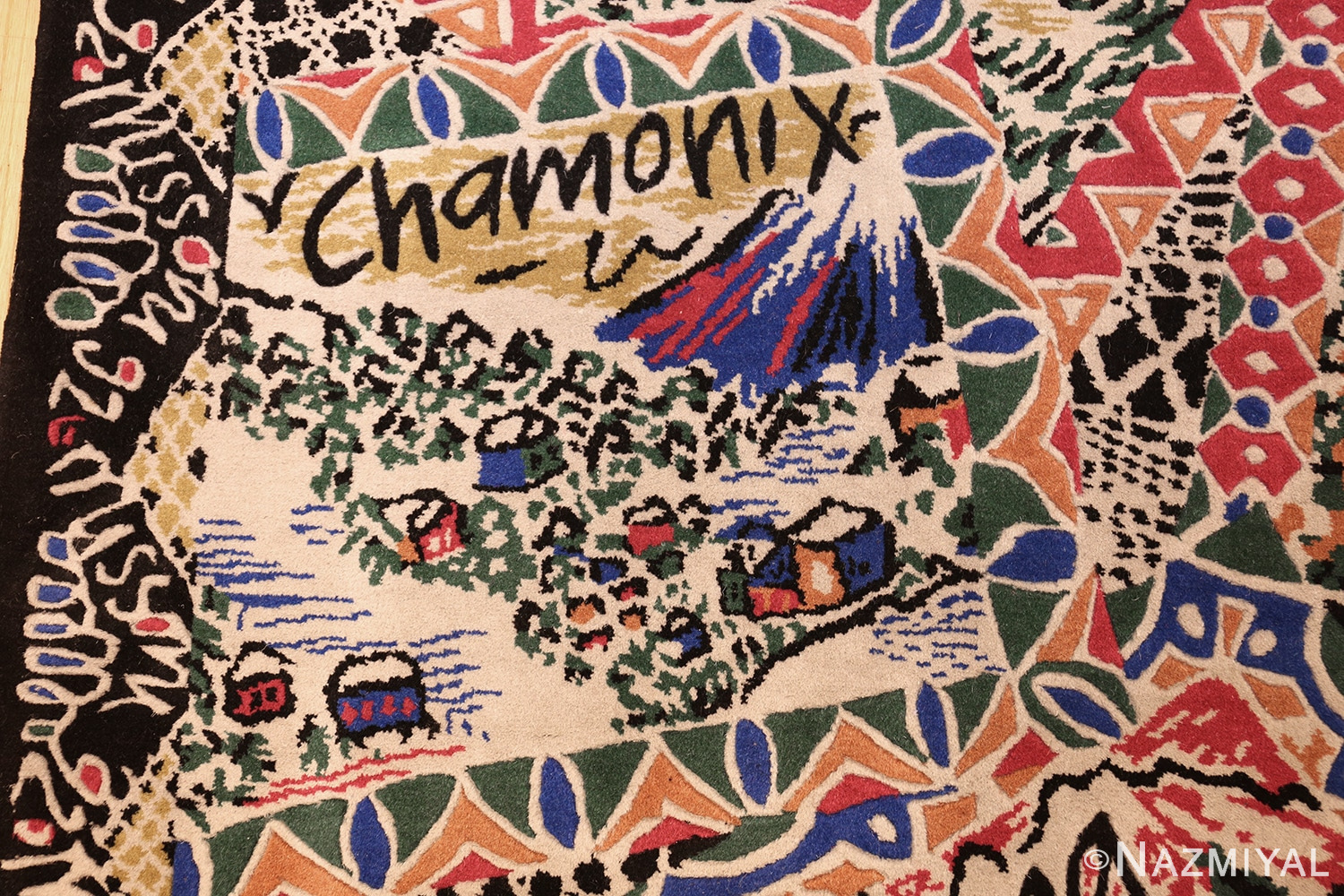 vintage italian missoni ski resorts rug 46933 chamonix Nazmiyal