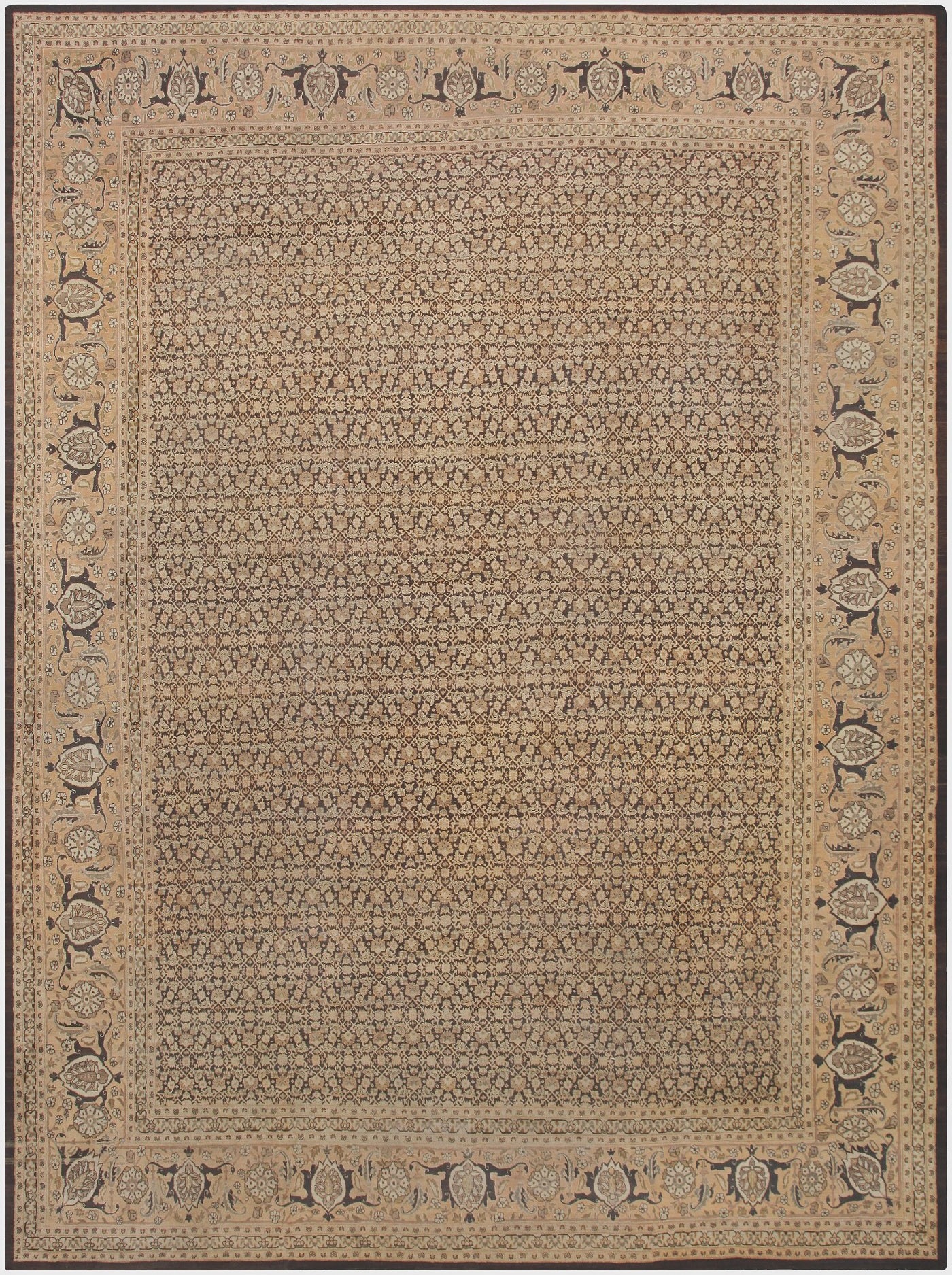 Antique Persian Tabriz Hunting Scene Rug by Nazmiyal Rugs