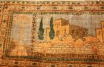 antique silk bezalel rug from jerusalem israel 46984 trees Nazmiyal