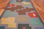 Vintage Scandinavian Swedish Runner Rug 47028 Field Design Nazmiyal