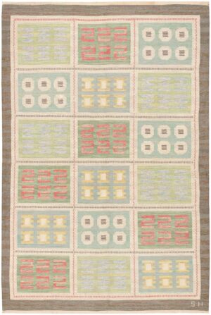 Vintage Flat Woven Swedish Kilim Rug #47006 by Nazmiyal Antique Rugs