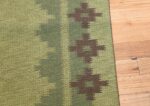 Vintage Scandinavian Swedish Rug 47005 Light Green Border Nazmiyal