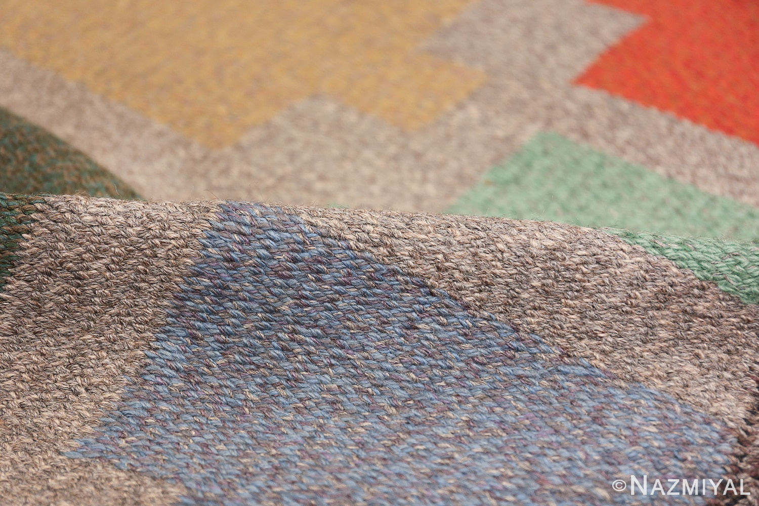 Vintage Scandinavian Swedish Runner Rug 47028 Colorful Pile Nazmiyal