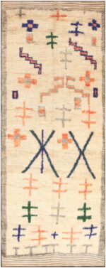 Tribal Vintage Shag Berber Moroccan Rug 47098 Nazmiyal