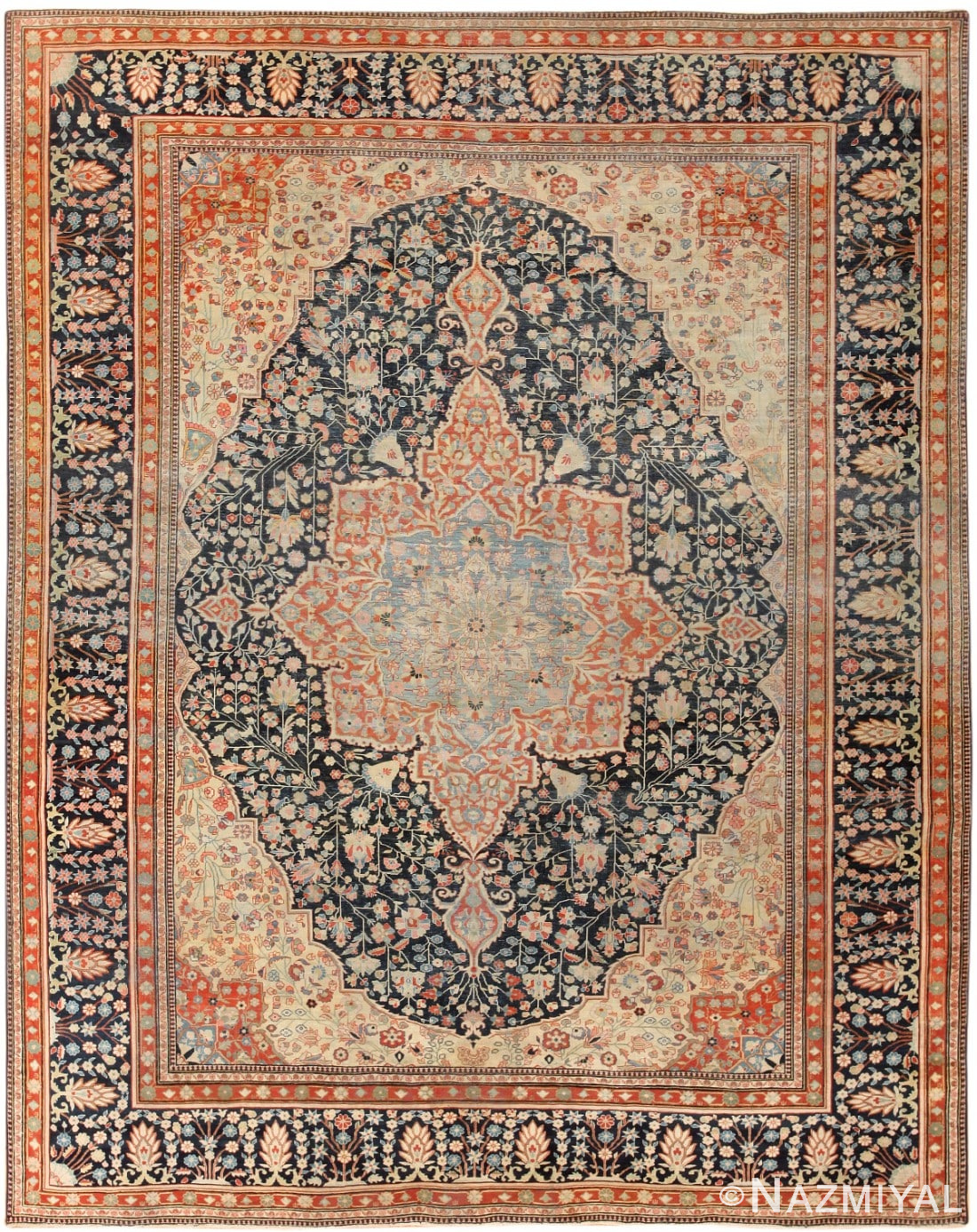 Antique Mohtashem Kashan Persian Rug 46965 Detail/Large View