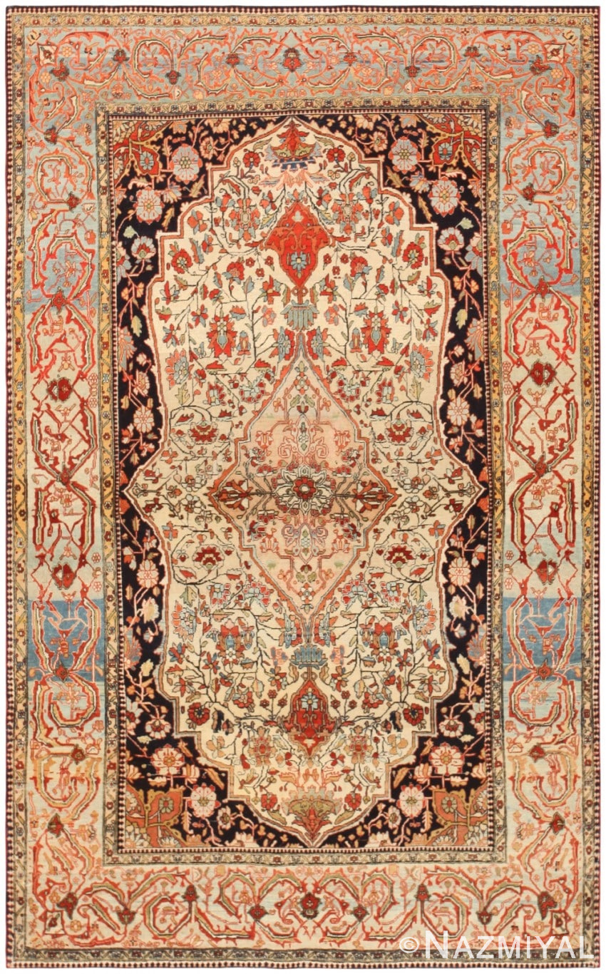 Antique Mohtashem Kashan Persian Rug 47051 Nazmiyal