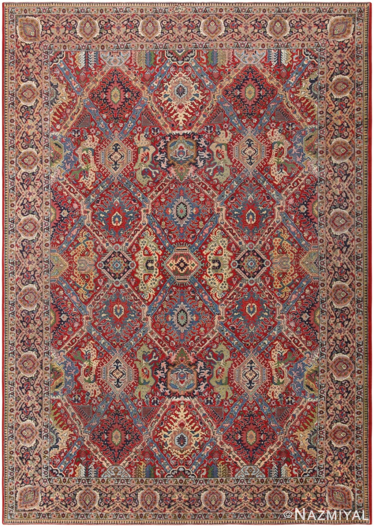 Antique Persian Tabriz Rug 47039 Nazmiyal