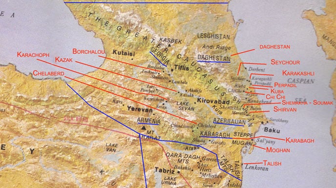 Antique Caucasian Rugs Map Antique Caucasian Rugs Map