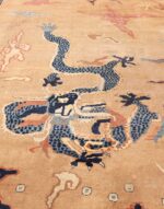 Blue dragon Oversized Grey Antique dragon Chinese rug 46621 by Nazmiyal