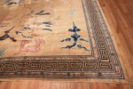 Corner Oversized Grey Antique dragon Chinese rug 46621 by Nazmiyal