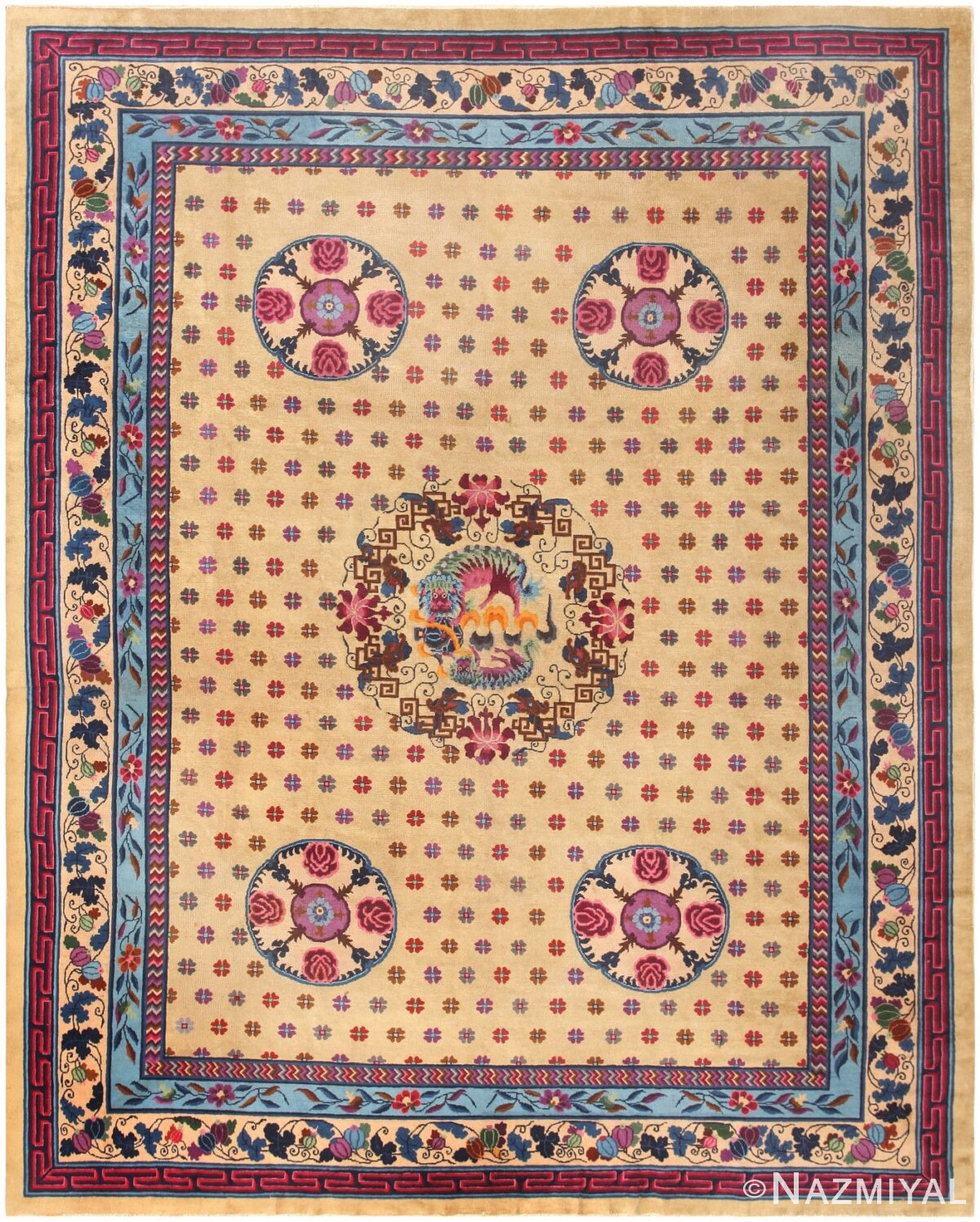 Antique Chinese Rug 47040 Detail/Large View