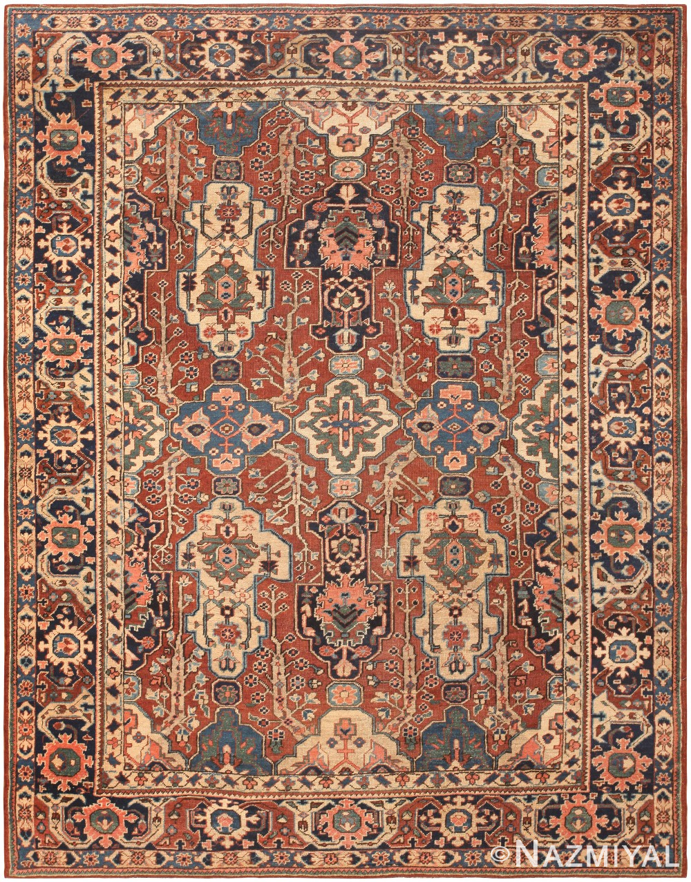 Antique Tribal Persian Heriz Rug #47161 by Nazmiyal Antique Rugs